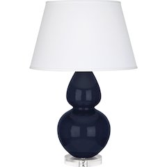 Midnight Double Gourd Table Lamp in Midnight Blue Glazed Ceramic Color