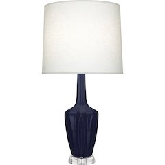 Midnight Emma Table Lamp in Midnight Blue Glazed Ceramic Color