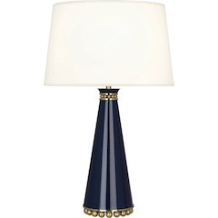 Pearl Table Lamp in Midnight Blue Lacquered Paint Color