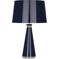 Pearl Table Lamp in Midnight Blue Lacquered Paint Color