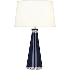 Pearl Table Lamp in Midnight Blue Lacquered Paint Color