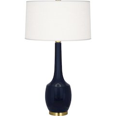 Midnight Delilah Table Lamp in Midnight Blue Glazed Ceramic Color