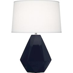 Midnight Delta Table Lamp in Midnight Blue Glazed Ceramic Color