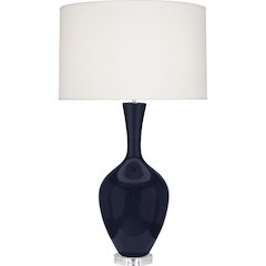 Midnight Audrey Table Lamp in Midnight Blue Glazed Ceramic Color