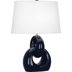 Midnight Fusion Table Lamp in Midnight Blue Glazed Ceramic Color