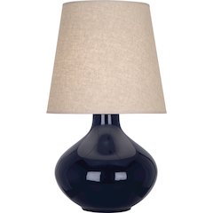 Midnight June Table Lamp in Midnight Blue Glazed Ceramic Color