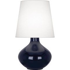 Midnight June Table Lamp in Midnight Blue Glazed Ceramic Color