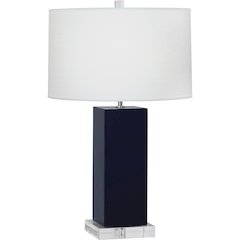 Midnight Harvey Table Lamp in Midnight Blue Glazed Ceramic Color