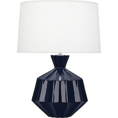 Midnight Orion Table Lamp in Midnight Blue Glazed Ceramic Color
