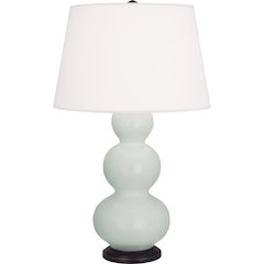 Matte Celadon Triple Gourd Table Lamp in Matte Celadon Glazed Ceramic Color