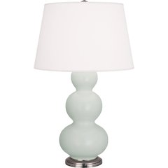 Matte Celadon Triple Gourd Table Lamp in Matte Celadon Glazed Ceramic Color
