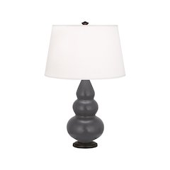 Matte Ash Small Triple Gourd Accent Lamp in Matte Ash Glazed Ceramic Color