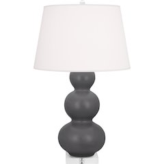 Matte Ash Triple Gourd Table Lamp in Matte Ash Glazed Ceramic Color