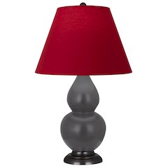 Matte Ash Small Double Gourd Accent Lamp in Matte Ash Glazed Ceramic Color