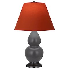 Matte Ash Small Double Gourd Accent Lamp in Matte Ash Glazed Ceramic Color