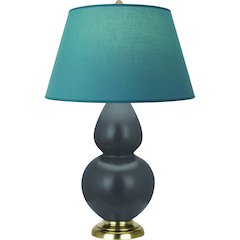 Matte Ash Double Gourd Table Lamp in Matte Ash Glazed Ceramic Color