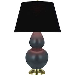 Matte Ash Double Gourd Table Lamp in Matte Ash Glazed Ceramic Color