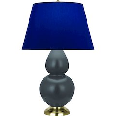 Matte Ash Double Gourd Table Lamp in Matte Ash Glazed Ceramic Color