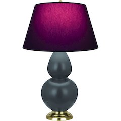Matte Ash Double Gourd Table Lamp in Matte Ash Glazed Ceramic Color