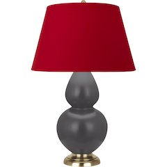 Matte Ash Double Gourd Table Lamp in Matte Ash Glazed Ceramic Color