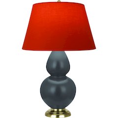 Matte Ash Double Gourd Table Lamp in Matte Ash Glazed Ceramic Color
