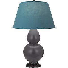 Matte Ash Double Gourd Table Lamp in Matte Ash Glazed Ceramic Color
