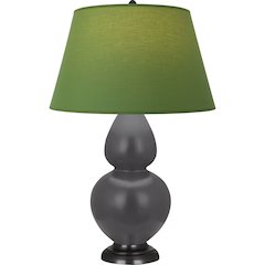 Matte Ash Double Gourd Table Lamp in Matte Ash Glazed Ceramic Color
