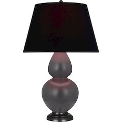Matte Ash Double Gourd Table Lamp in Matte Ash Glazed Ceramic Color