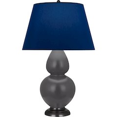 Matte Ash Double Gourd Table Lamp in Matte Ash Glazed Ceramic Color