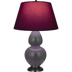 Matte Ash Double Gourd Table Lamp in Matte Ash Glazed Ceramic Color