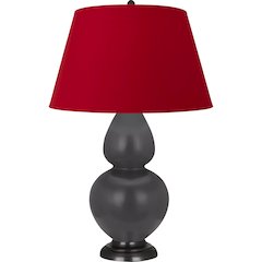 Matte Ash Double Gourd Table Lamp in Matte Ash Glazed Ceramic Color