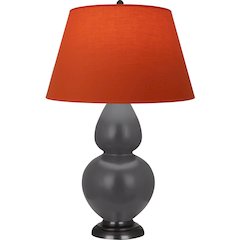 Matte Ash Double Gourd Table Lamp in Matte Ash Glazed Ceramic Color