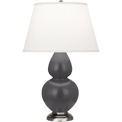 Matte Ash Double Gourd Table Lamp in Matte Ash Glazed Ceramic Color