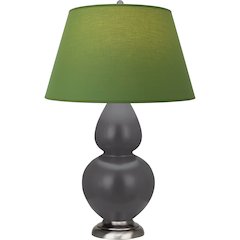 Matte Ash Double Gourd Table Lamp in Matte Ash Glazed Ceramic Color