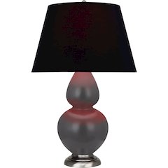 Matte Ash Double Gourd Table Lamp in Matte Ash Glazed Ceramic Color