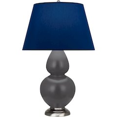 Matte Ash Double Gourd Table Lamp in Matte Ash Glazed Ceramic Color