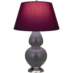 Matte Ash Double Gourd Table Lamp in Matte Ash Glazed Ceramic Color