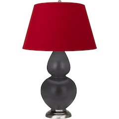 Matte Ash Double Gourd Table Lamp in Matte Ash Glazed Ceramic Color