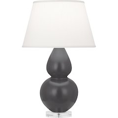 Matte Ash Double Gourd Table Lamp in Matte Ash Glazed Ceramic Color