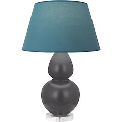 Matte Ash Double Gourd Table Lamp in Matte Ash Glazed Ceramic Color