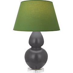 Matte Ash Double Gourd Table Lamp in Matte Ash Glazed Ceramic Color