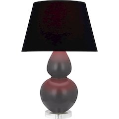 Matte Ash Double Gourd Table Lamp in Matte Ash Glazed Ceramic Color