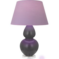 Matte Ash Double Gourd Table Lamp in Matte Ash Glazed Ceramic Color