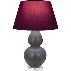 Matte Ash Double Gourd Table Lamp in Matte Ash Glazed Ceramic Color