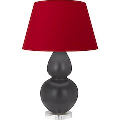 Matte Ash Double Gourd Table Lamp in Matte Ash Glazed Ceramic Color