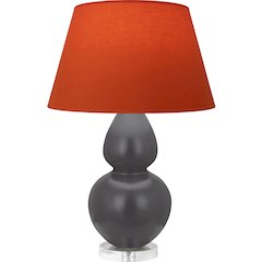 Matte Ash Double Gourd Table Lamp in Matte Ash Glazed Ceramic Color