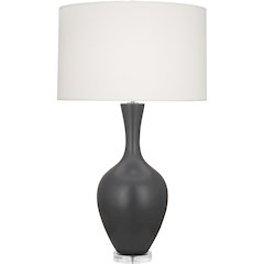 Matte Ash Audrey Table Lamp in Matte Ash Glazed Ceramic Color
