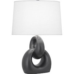 Matte Ash Fusion Table Lamp in Matte Ash Glazed Ceramic Color