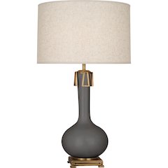 Matte Ash Athena Table Lamp in Matte Ash Glazed Ceramic Color