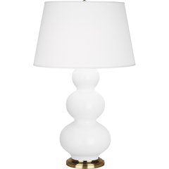 Matte Daisy Triple Gourd Table Lamp in Matte Daisy Glazed Ceramic Color